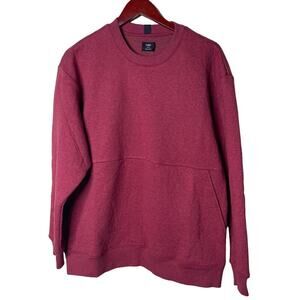 Lunya Lahgo Restore Double Face Crew Neck Sweater Maroon Mens M
